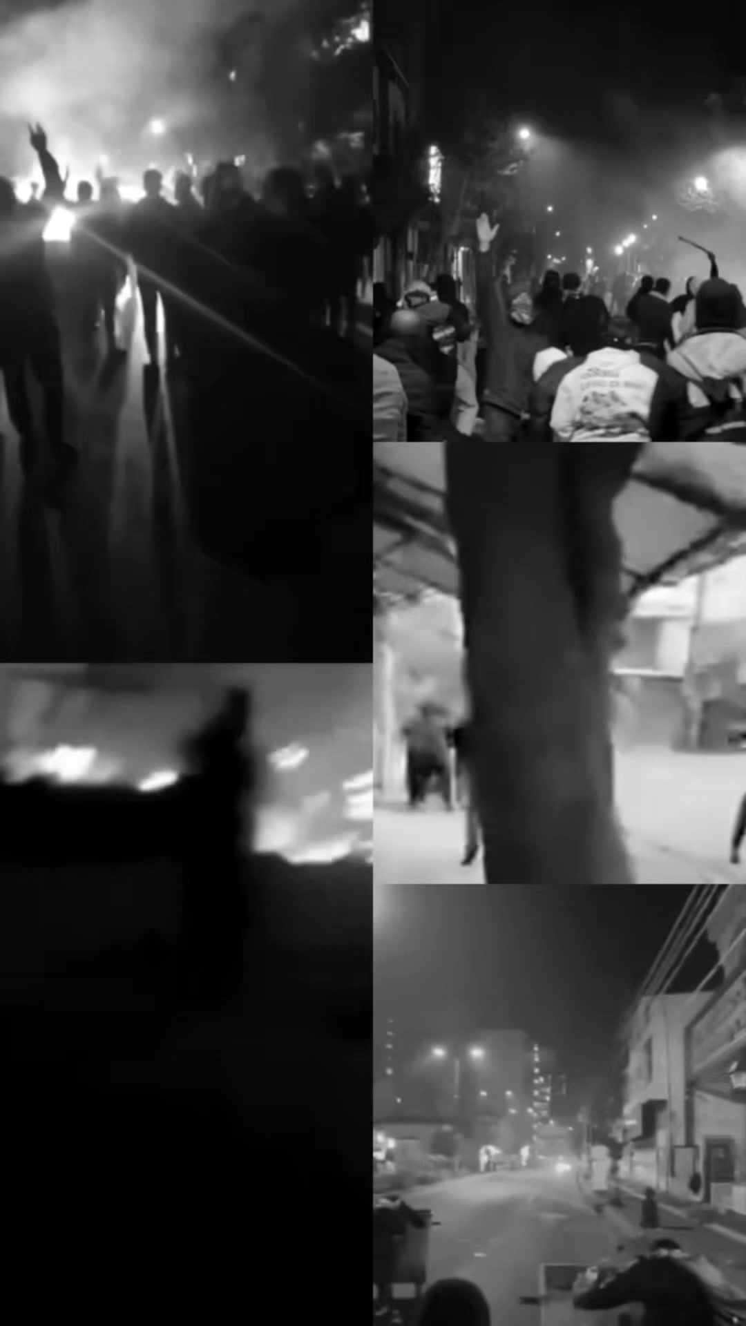 Manifestations en Iran — montage — noir et blanc