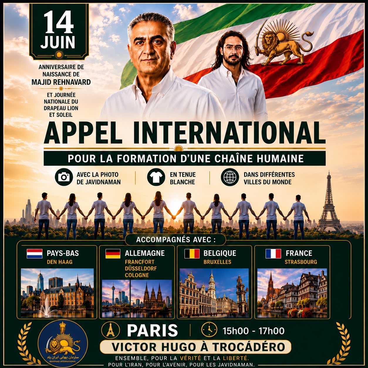 Appel international — chaîne humaine du 14 juin à Paris
