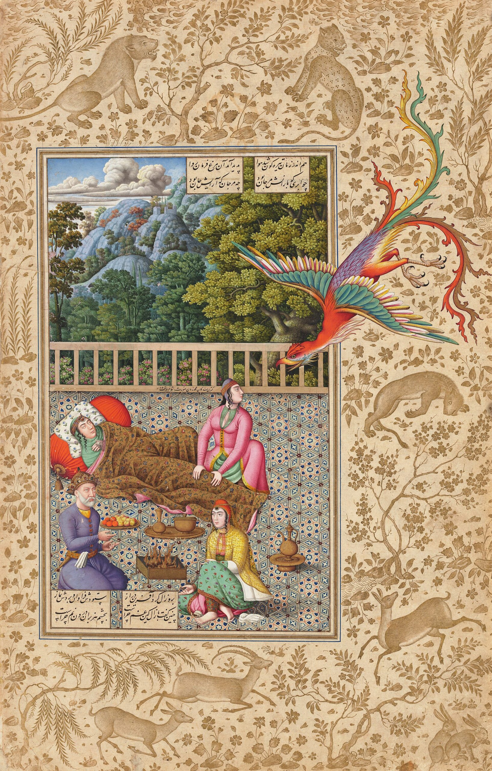 Le Simorgh à la naissance de Rostam