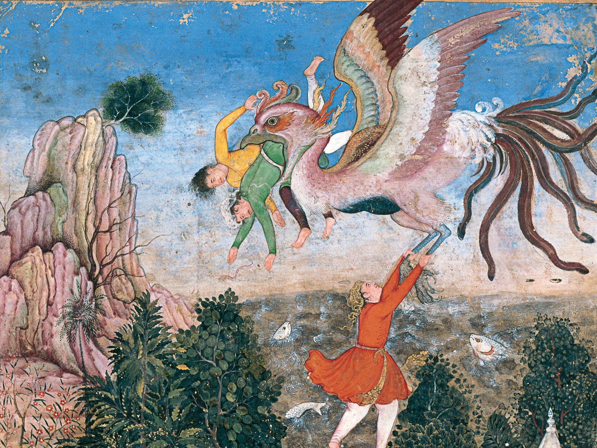 Le Simorgh emportant un jeune homme