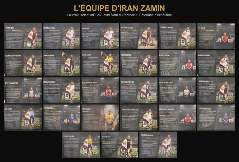 La vraie équipe d'Iran Zamin — 27 sportifs et supporters tombés ou menacés