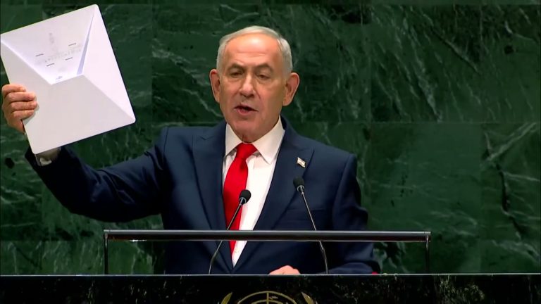Netanyahou brandit un terminal Starlink à l'ONU, septembre 2026